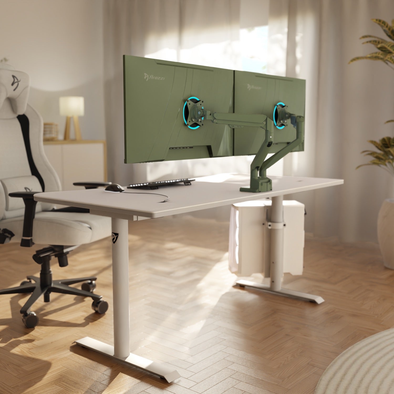 Alzare Neo Duo - Gas Spring Monitor Arm