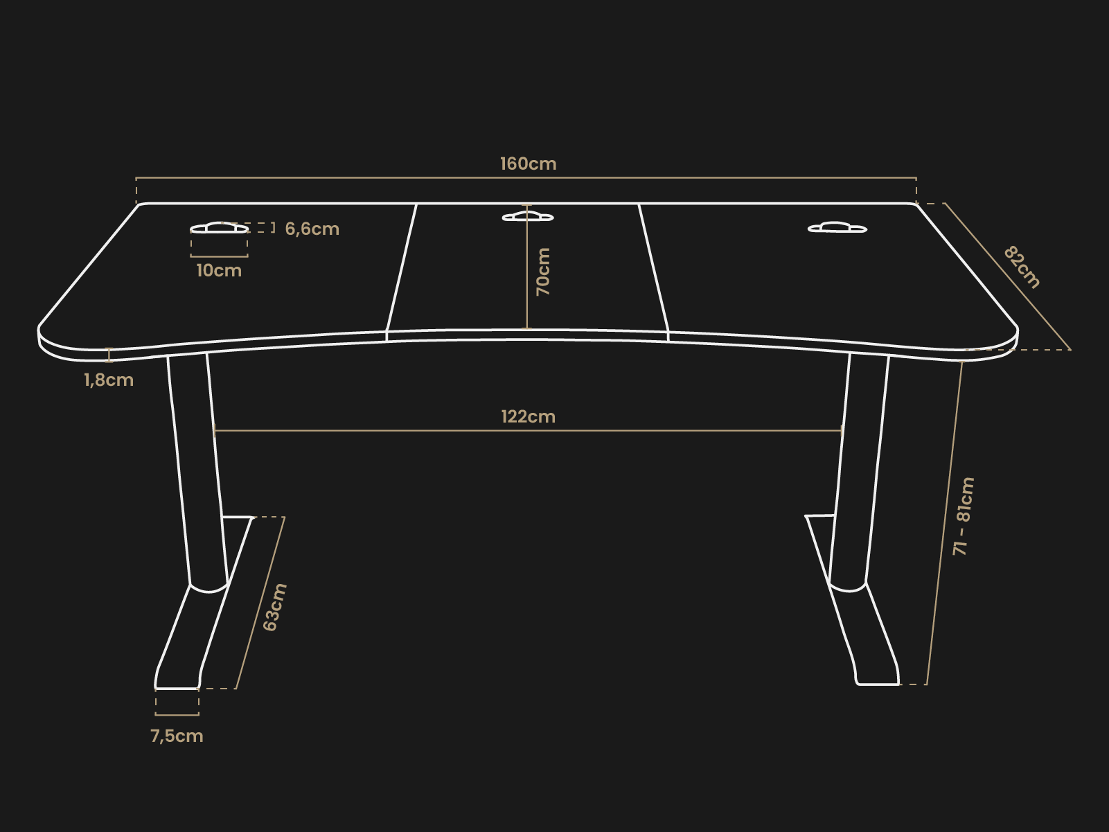 Arena Gaming Desk Sabaton Edition